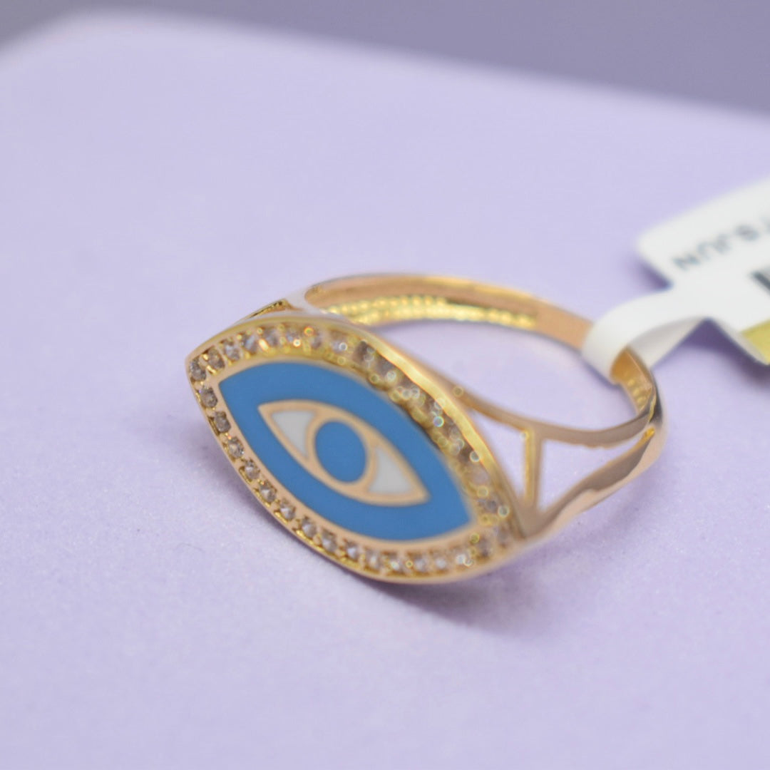 *SUMMER COLLECTION* 18K Gold - Evil Eye Enamel Ring