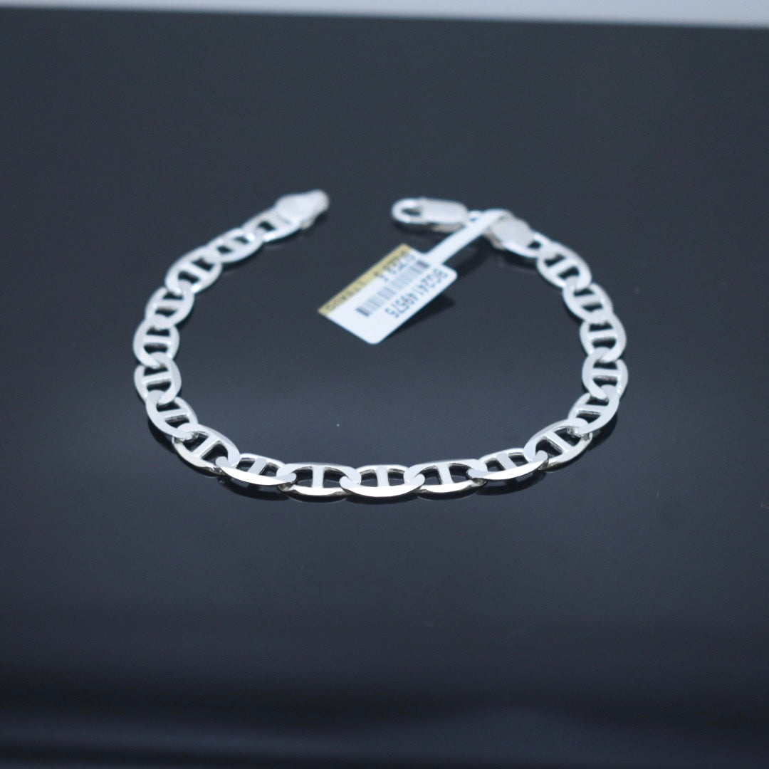 925 Sterling Silver - Flat Mariner Link Bracelet