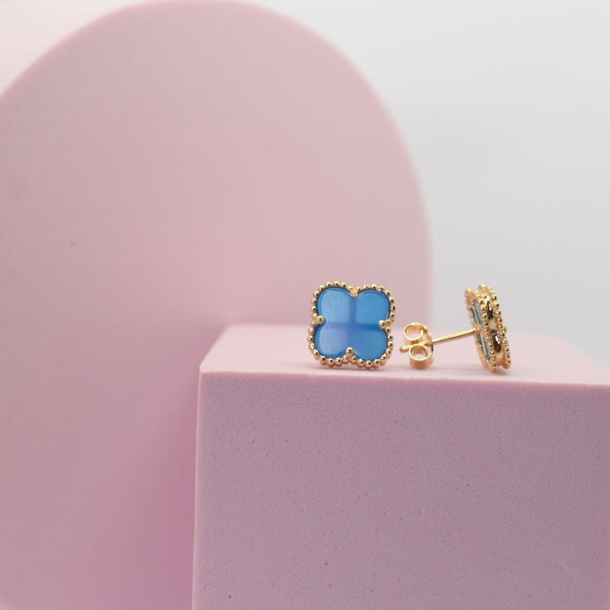 Blue flower earring 