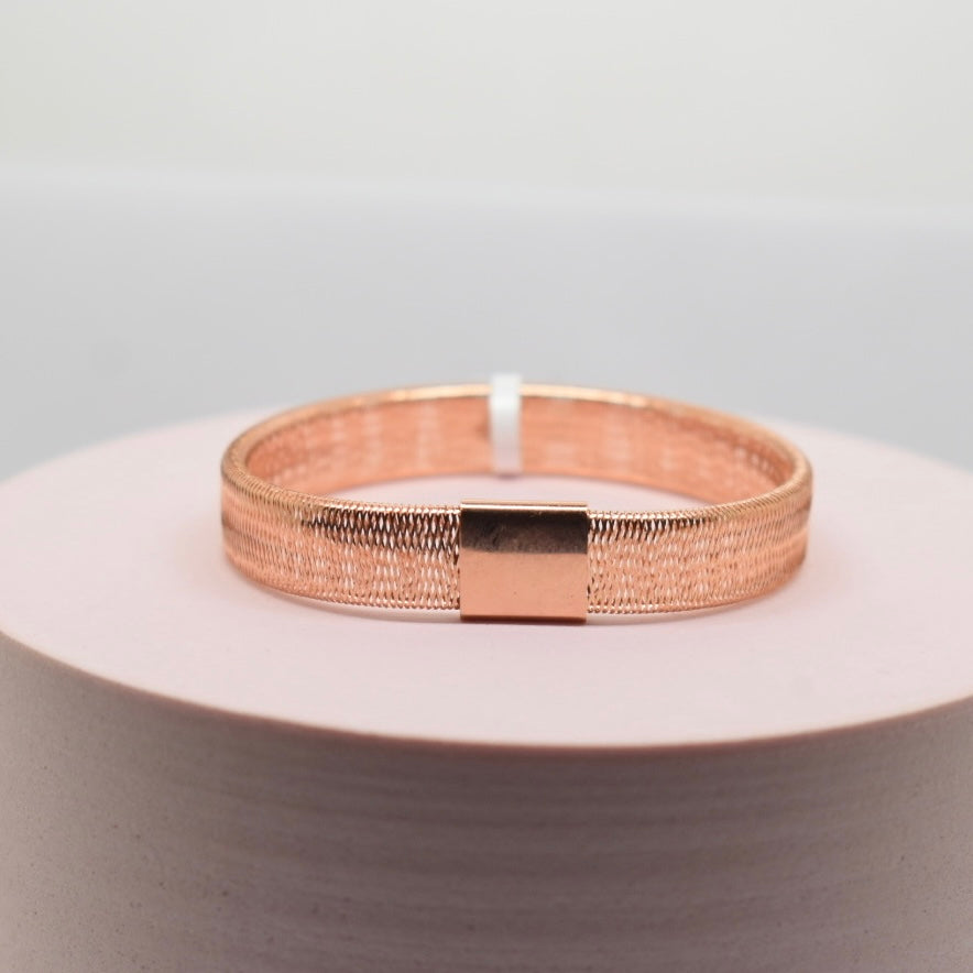 Real 18K Rose Gold - Stretchable Bangle