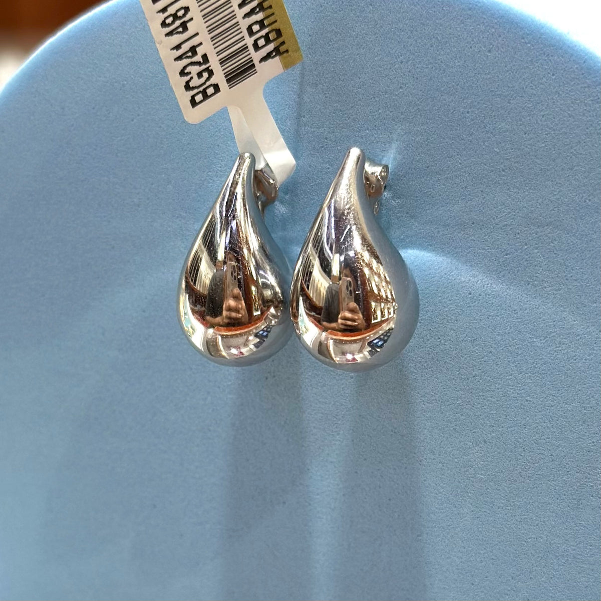 Real 18K White Gold - Teardrop Small Earrings