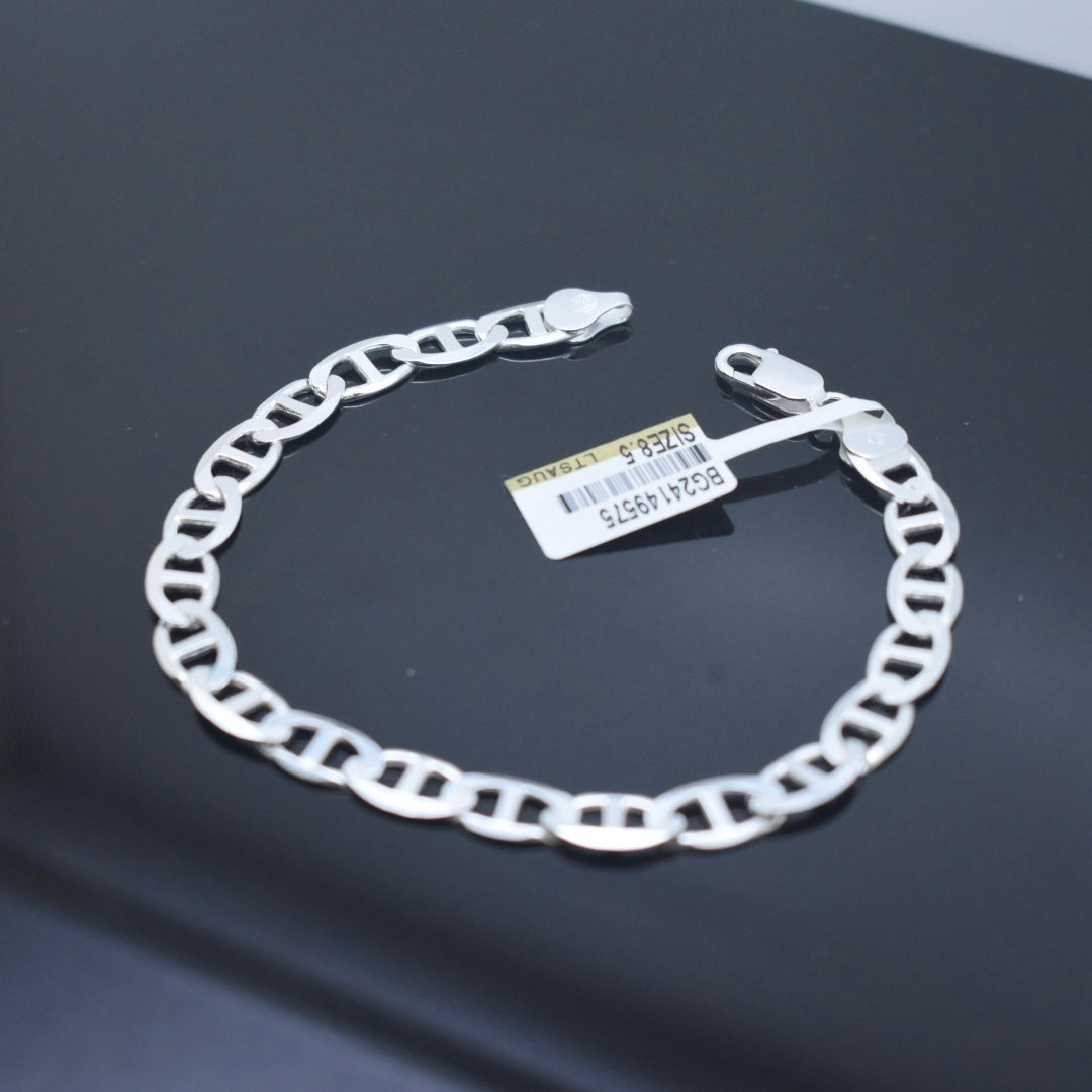 925 Sterling Silver - Flat Mariner Link Bracelet