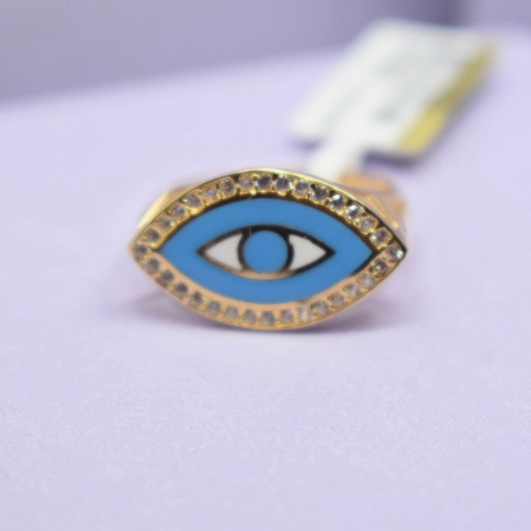 *SUMMER COLLECTION* 18K Gold - Evil Eye Enamel Ring