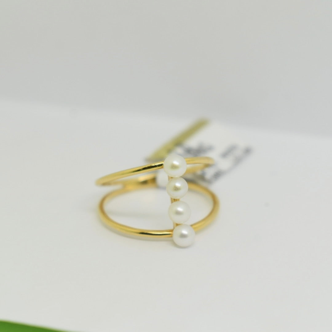 *LIMITED* Real 18K Yellow Gold - Pearl Ring