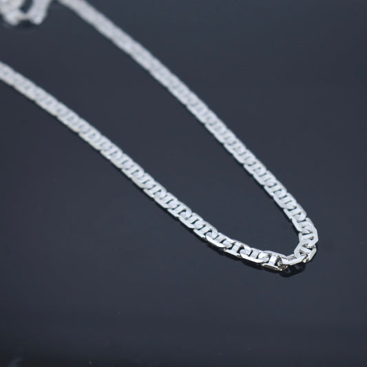 925 Sterling Silver - Small Flat Mariner Chain