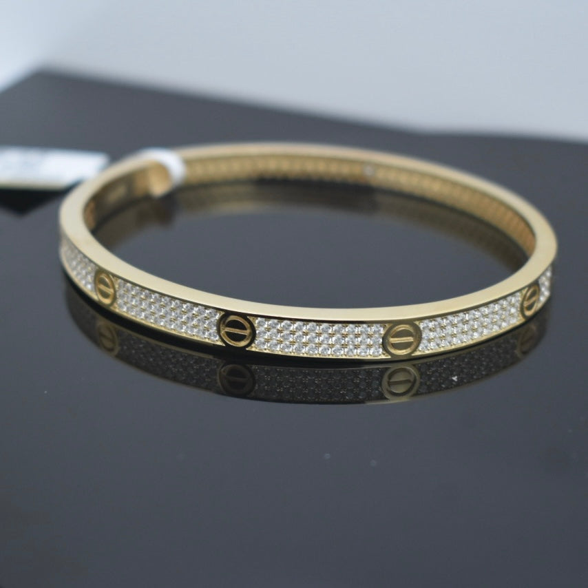 925 Sterling Silver - Yellow SJCR Full Stone Bangle