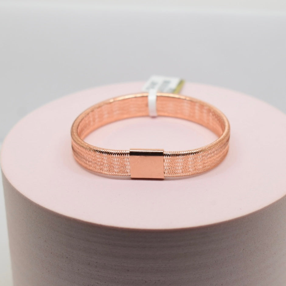 Real 18K Rose Gold - Stretchable Bangle