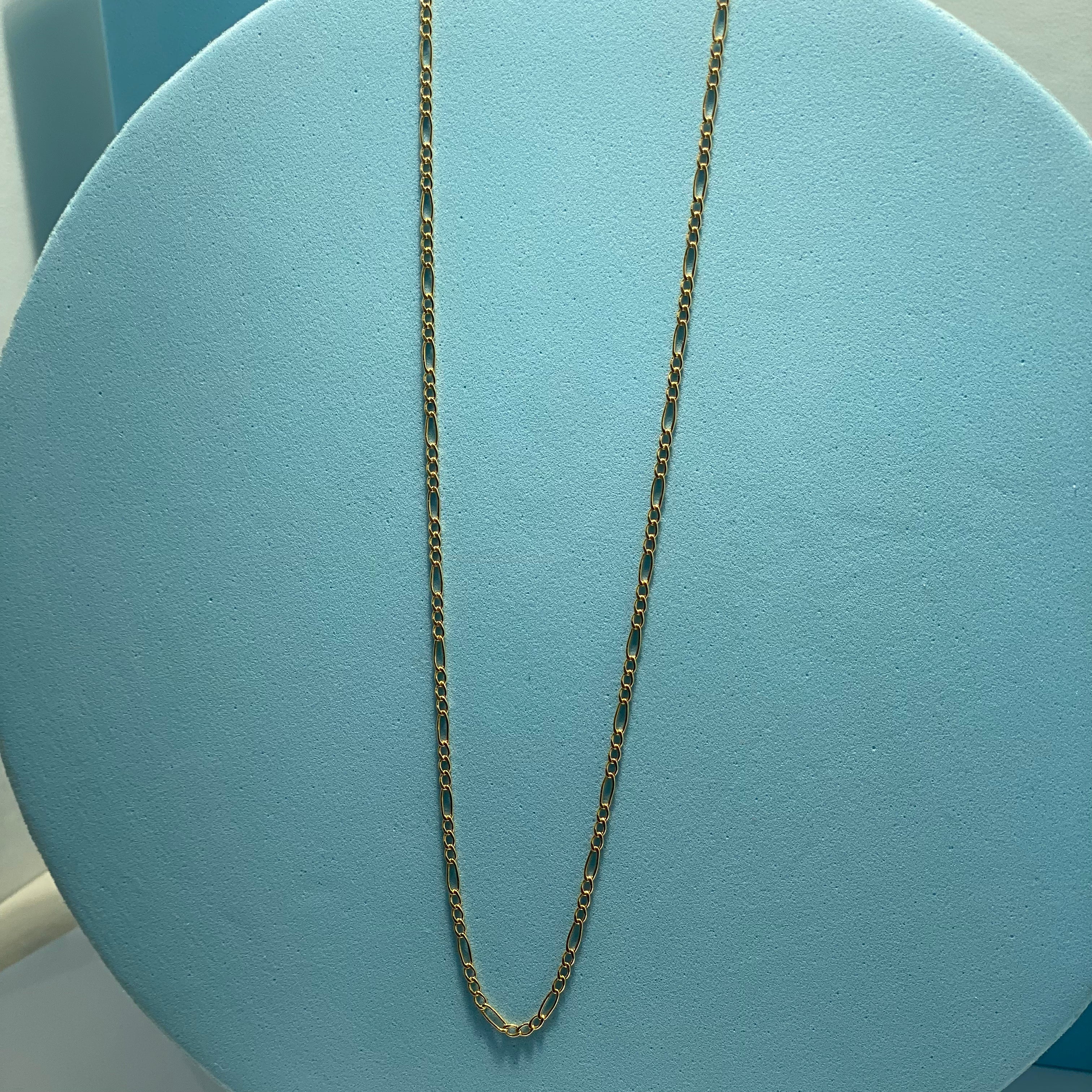 18K Yellow Gold - *NEW* Italian Figaro Thin Unisex Chain