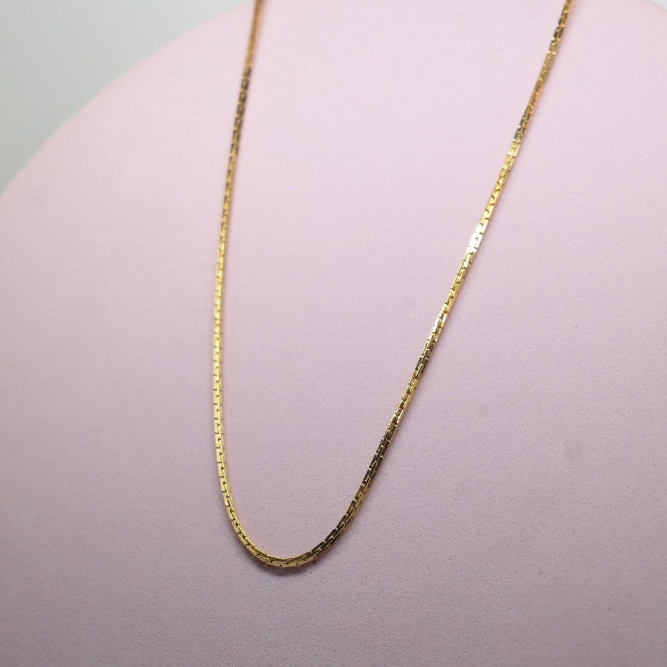 18K Gold - MIJ Solid Box Cut Chain