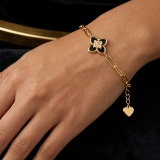 925 Sterling Silver - Yellow Aura Paperclip Bracelet