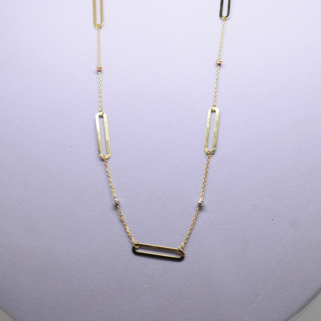 *LIMITED* 18K Gold - Paper Clip Ball Necklace