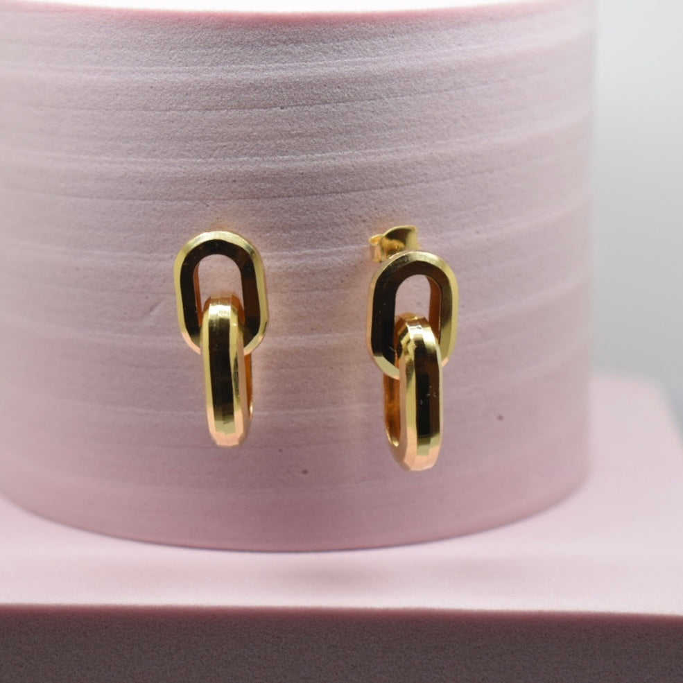 *NEW* Real 18K Gold - Chunky Hollow Earrings