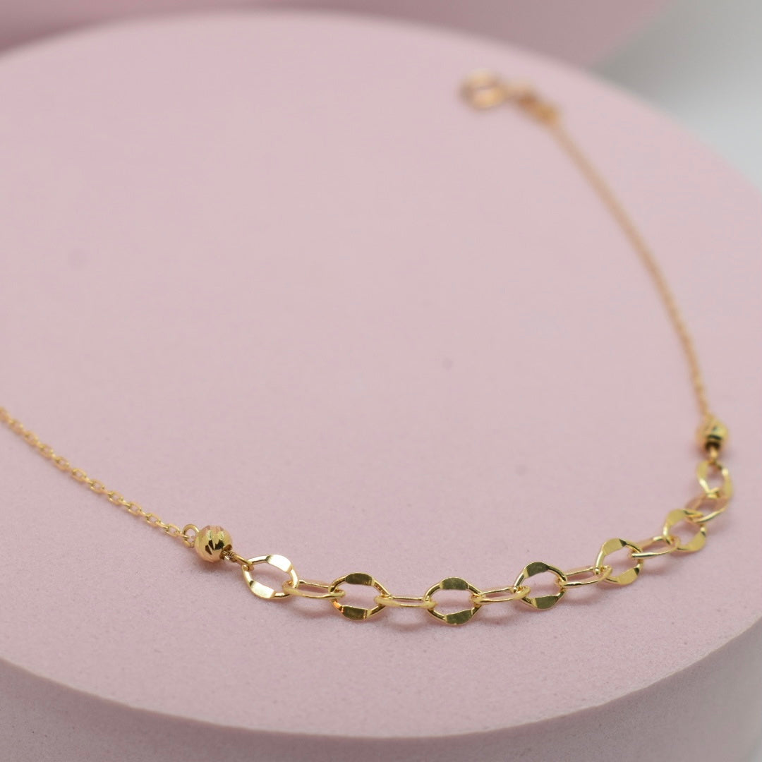 *NEW* Real 18K Yellow Gold - Chain Link Bracelet