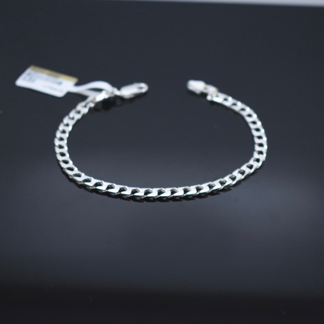 925 Sterling Silver - Thick Link Square Bracelet