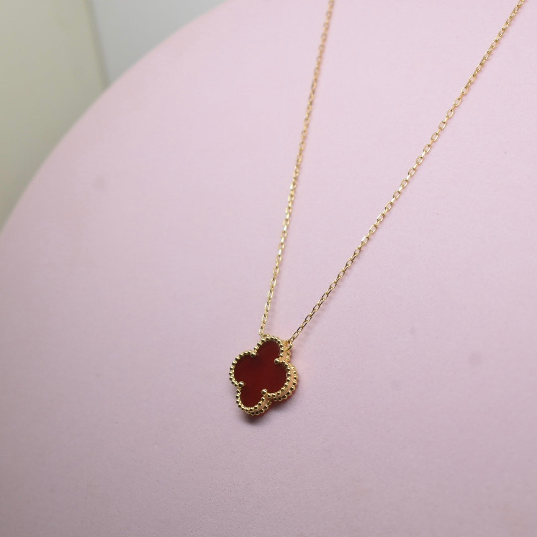 *Thin Light Weight* 18K Gold - SJVC Red Necklace