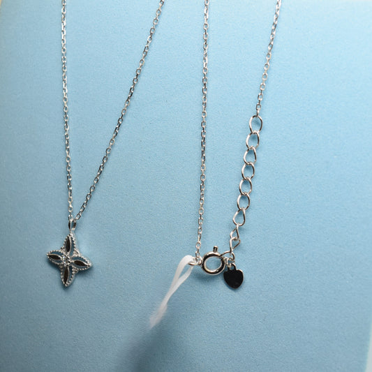 925 Sterling Silver -  Floral Star Necklace
