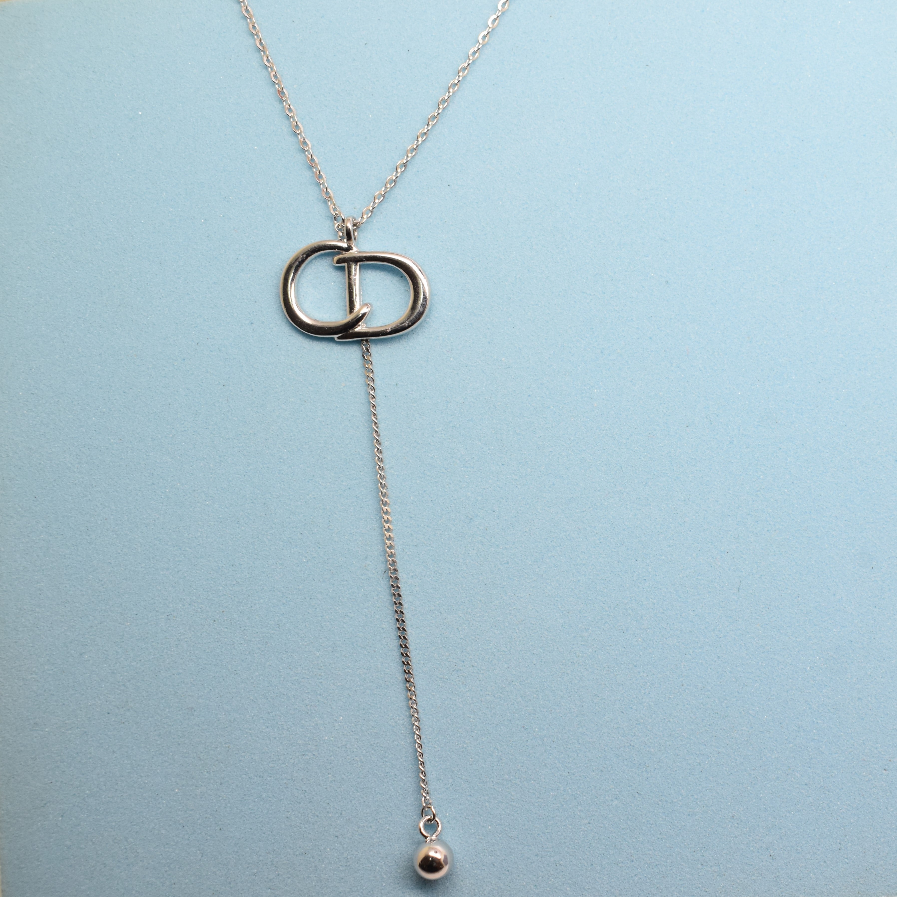 925 Sterling Silver -  Y-chain CD Necklace