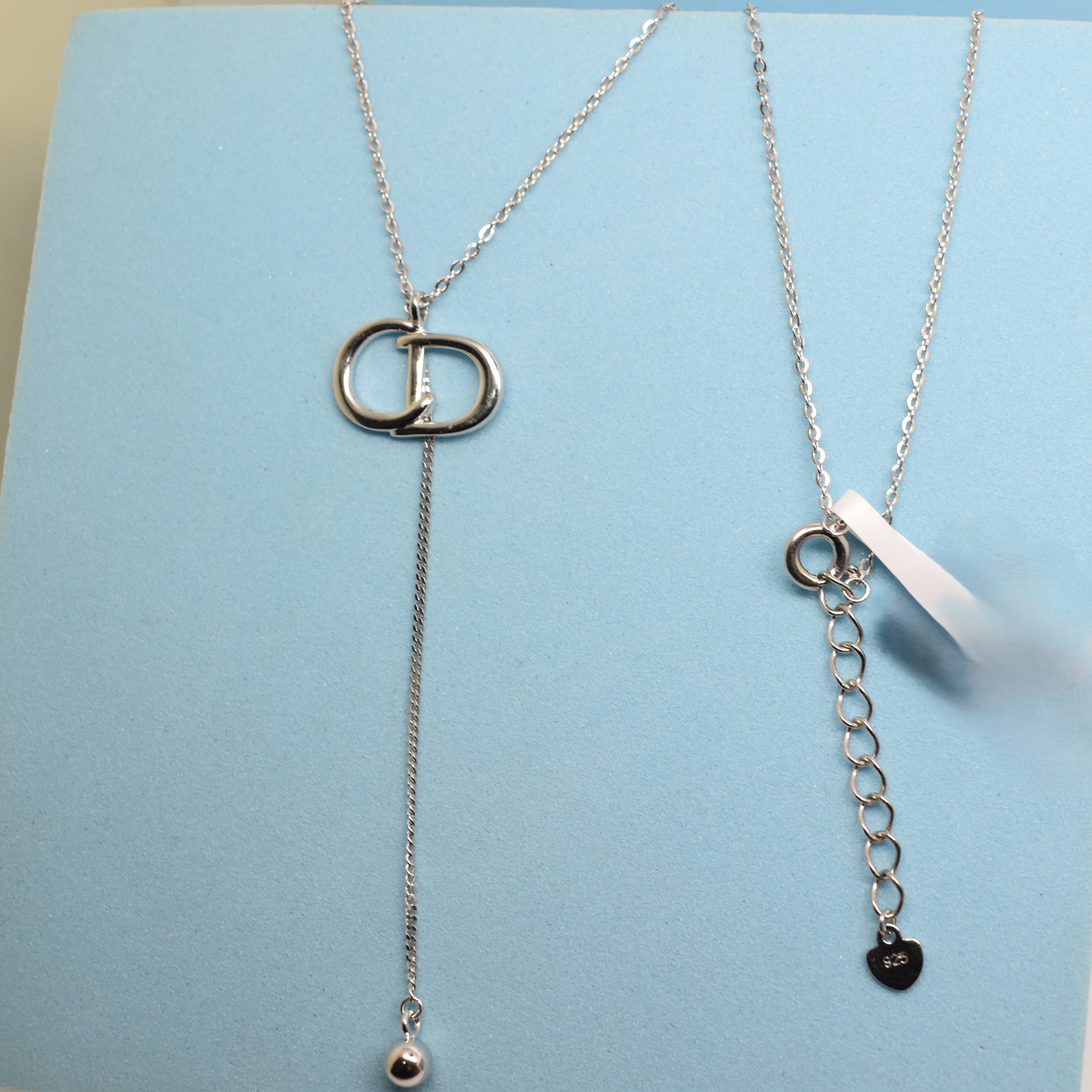 925 Sterling Silver -  Y-chain CD Necklace