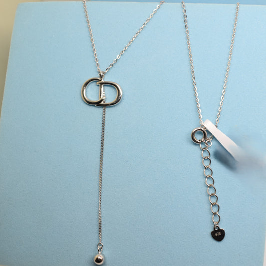 925 Sterling Silver -  Y-chain CD Necklace