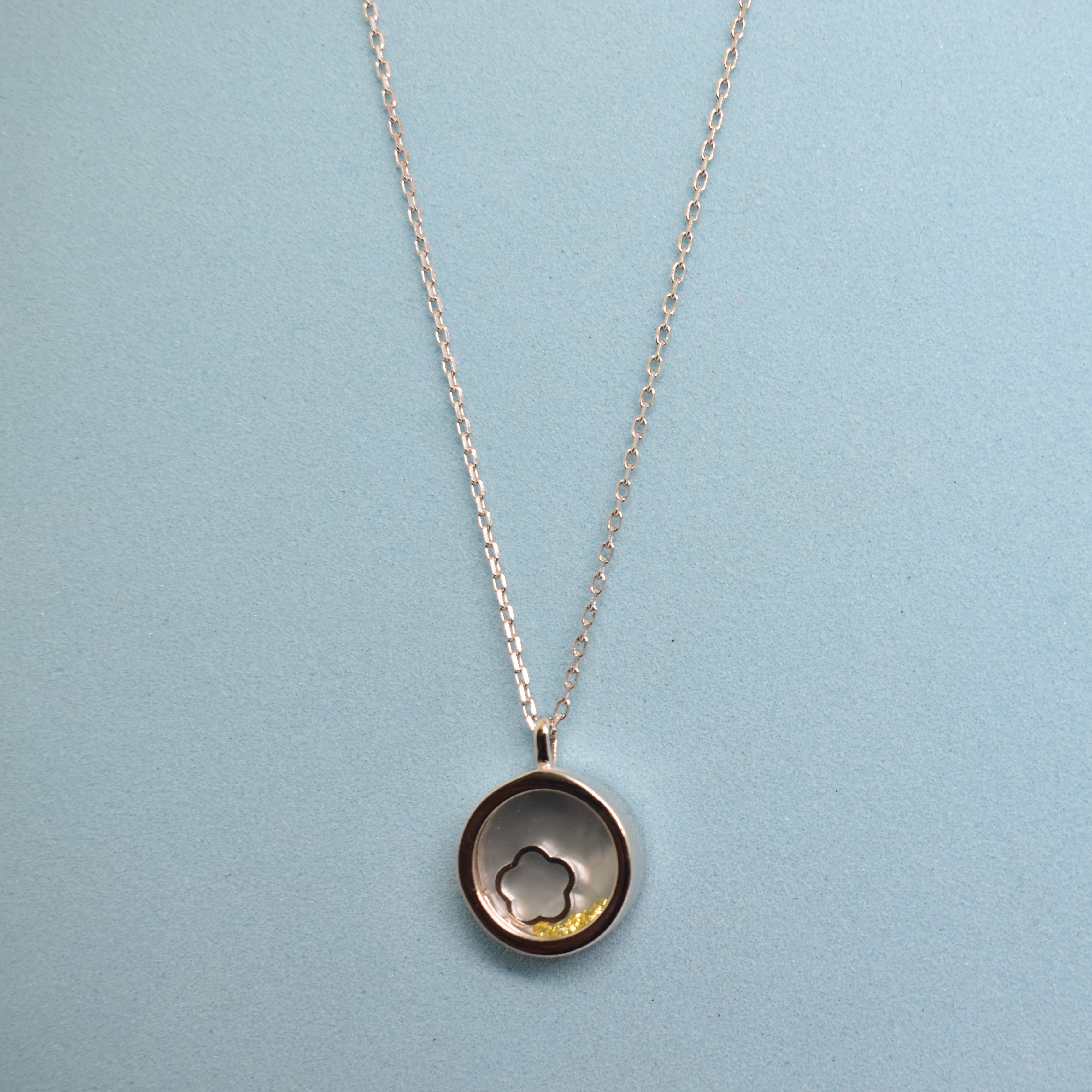 925 Sterling Silver - Luminous Blossom Shaker Necklace
