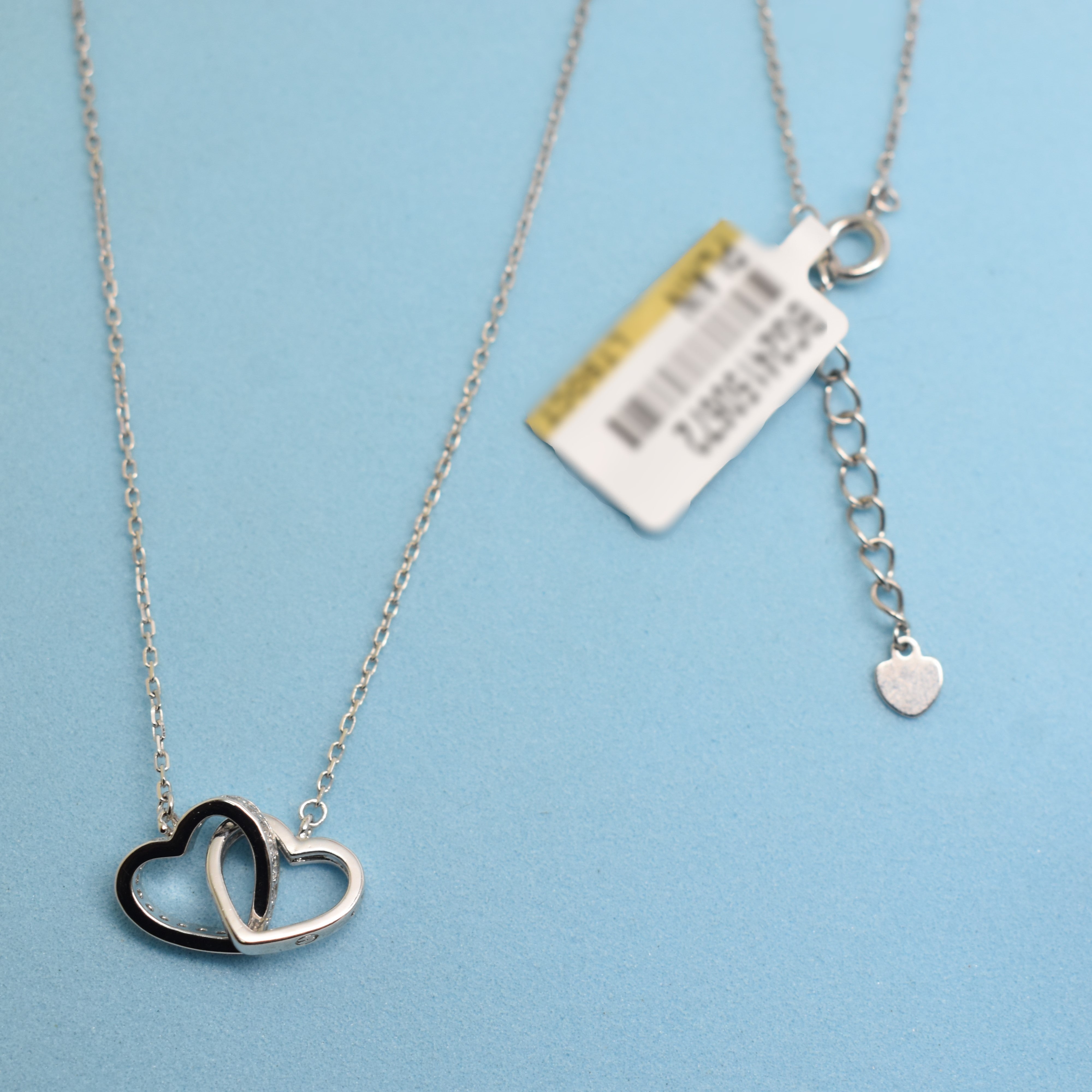 925 Sterling Silver - SJCR Double Heart Necklace