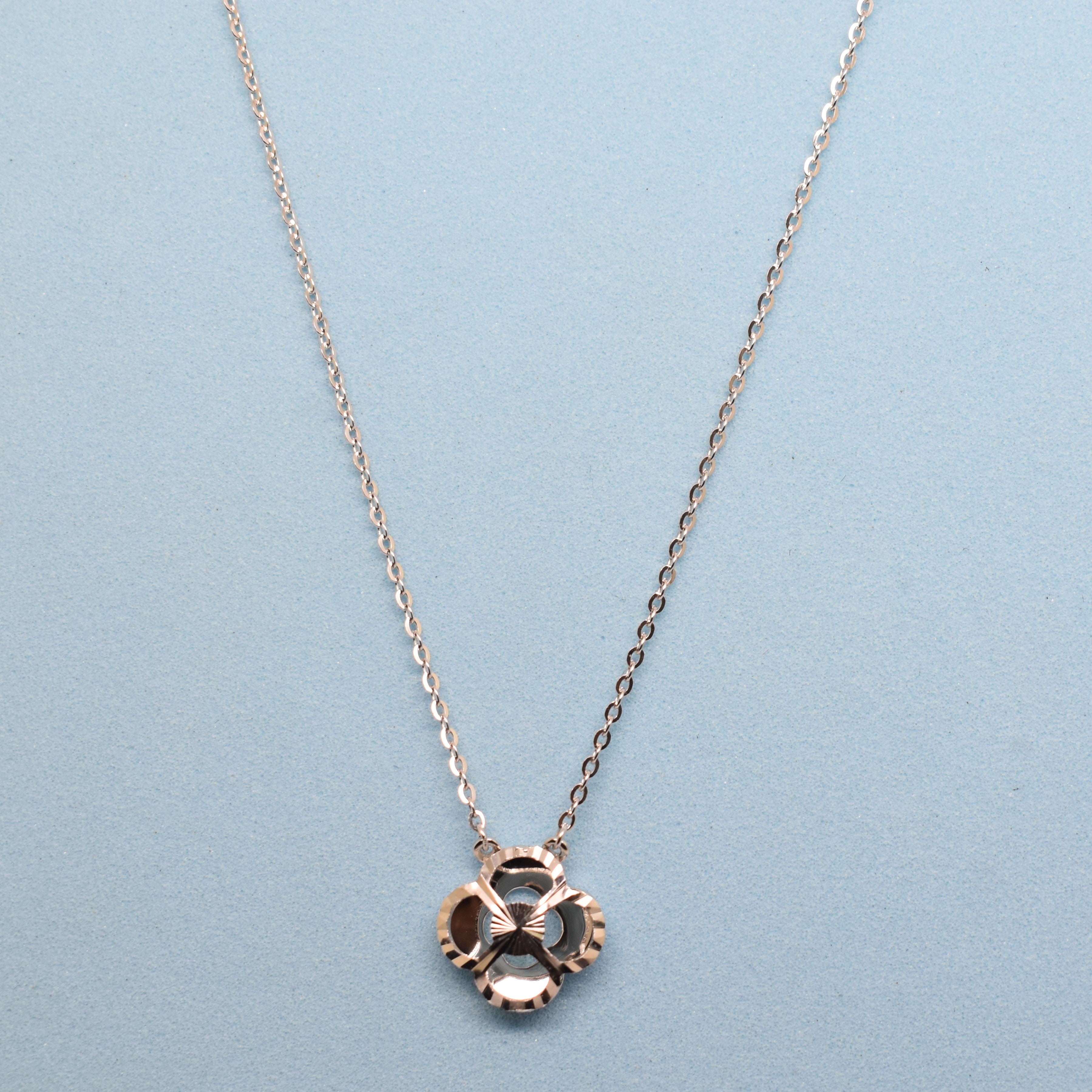 925 Sterling Silver - Geometric Floral Necklace
