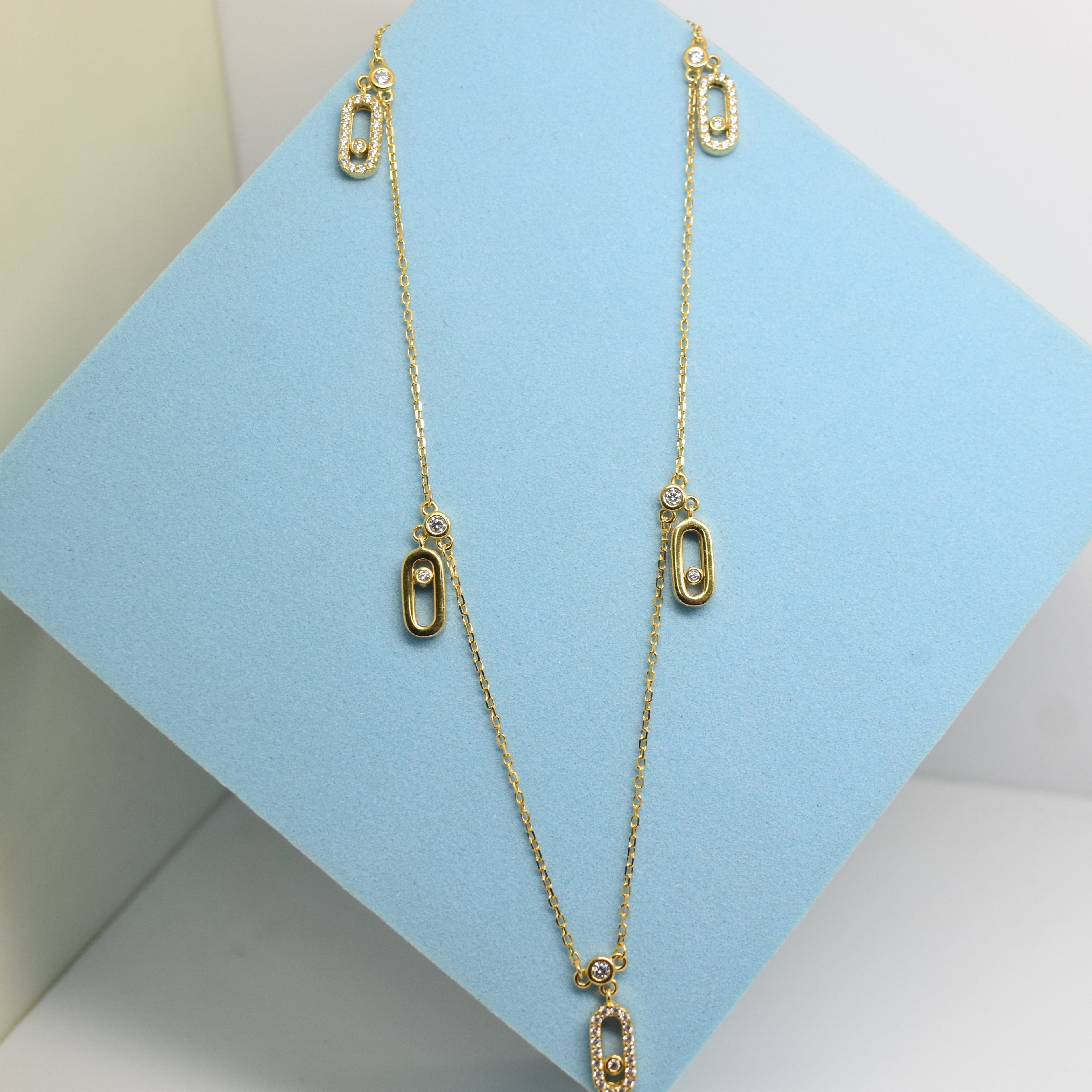 925 Sterling Silver - Yellow SJMSK Pavilion Droplet Necklace