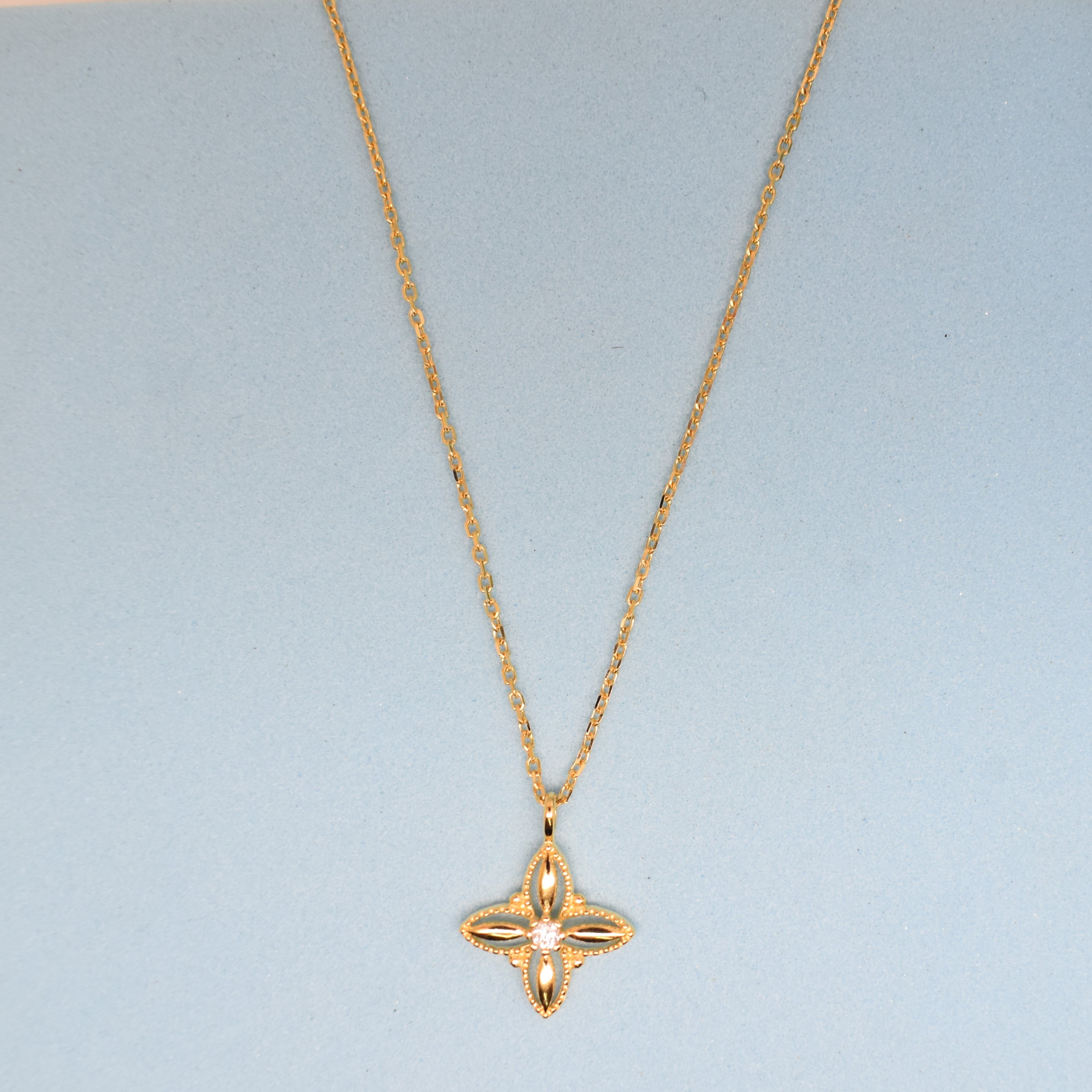 925 Sterling Silver - Yellow Floral Star Necklace