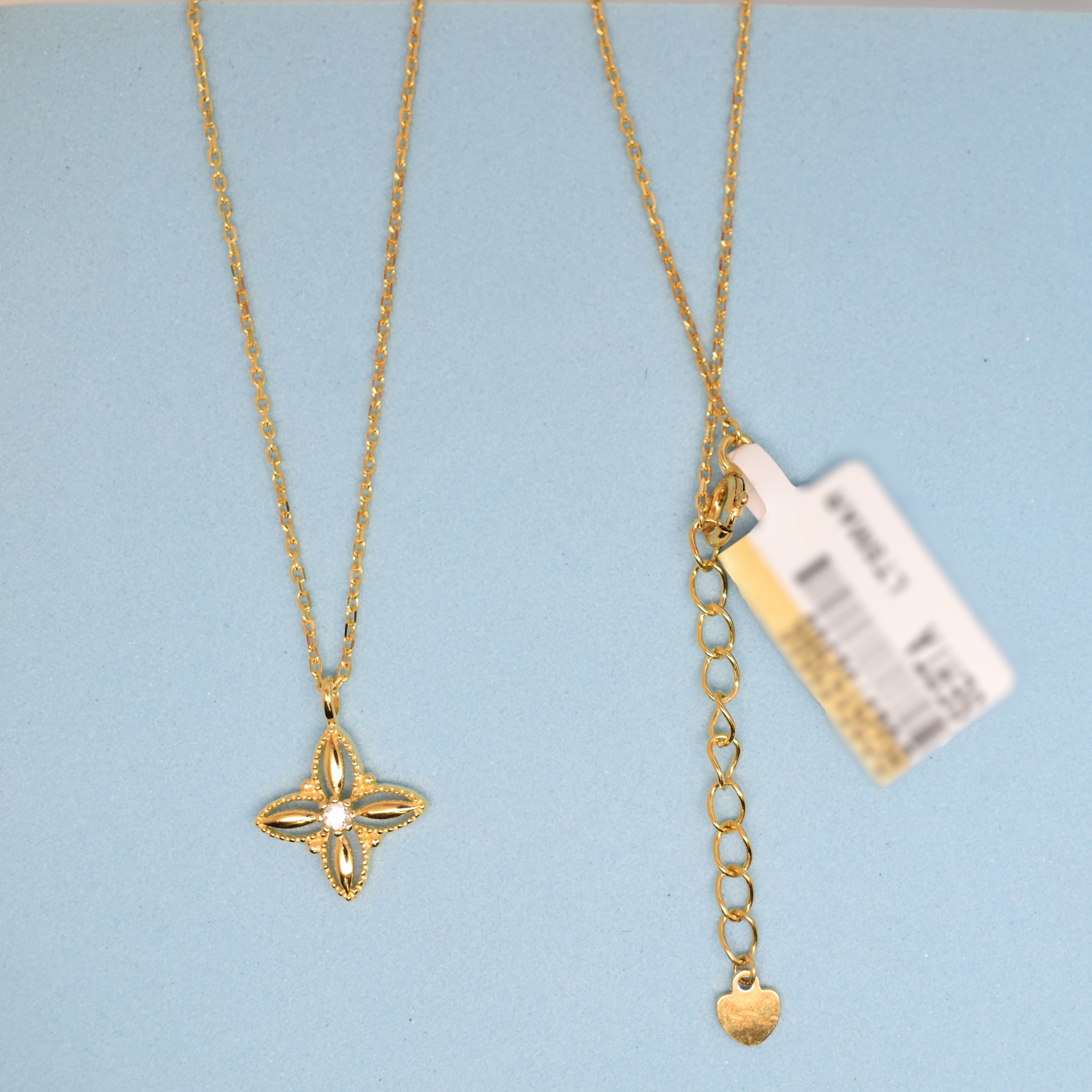 925 Sterling Silver - Yellow Floral Star Necklace