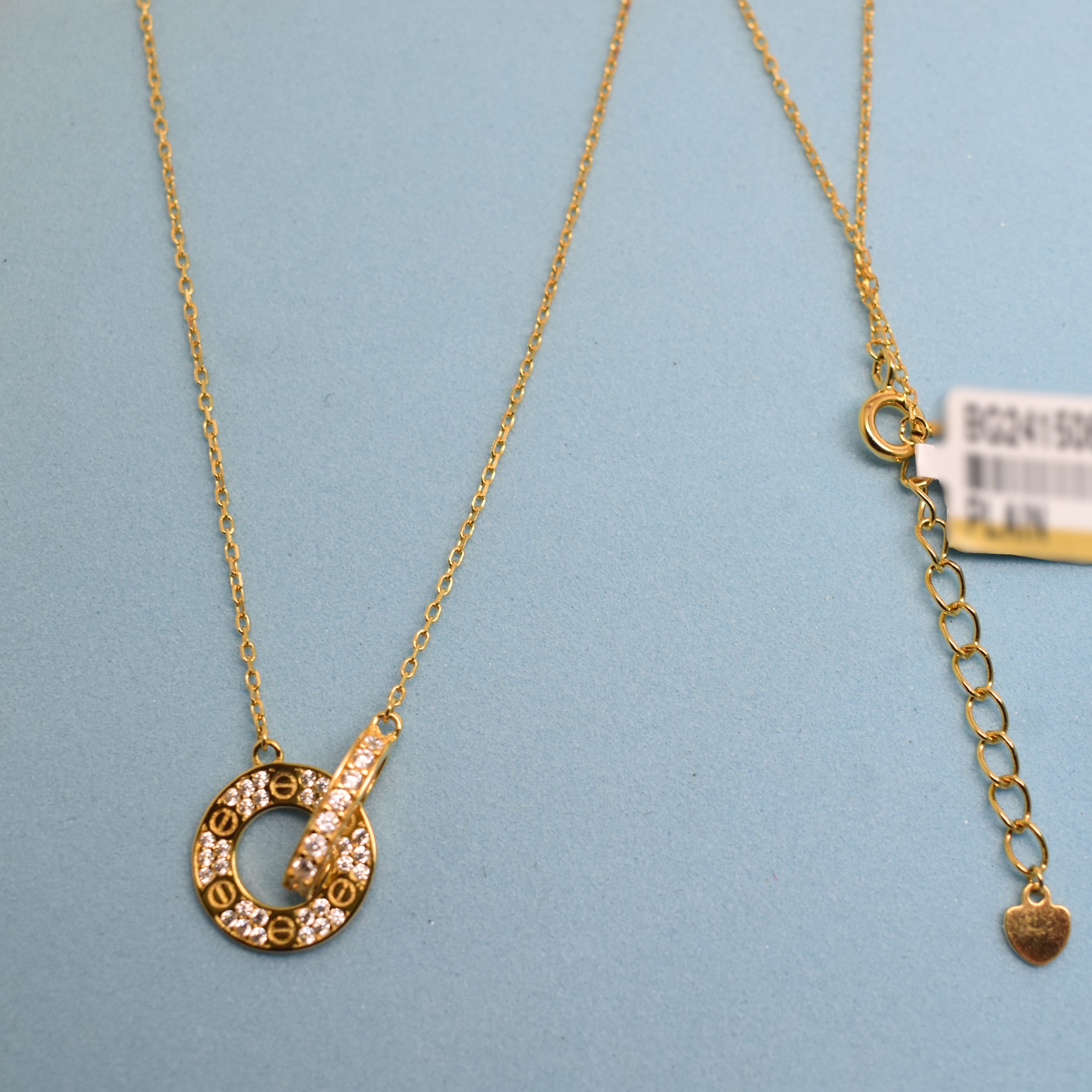 925 Sterling Silver - Yellow SJCR Full Stone Necklace