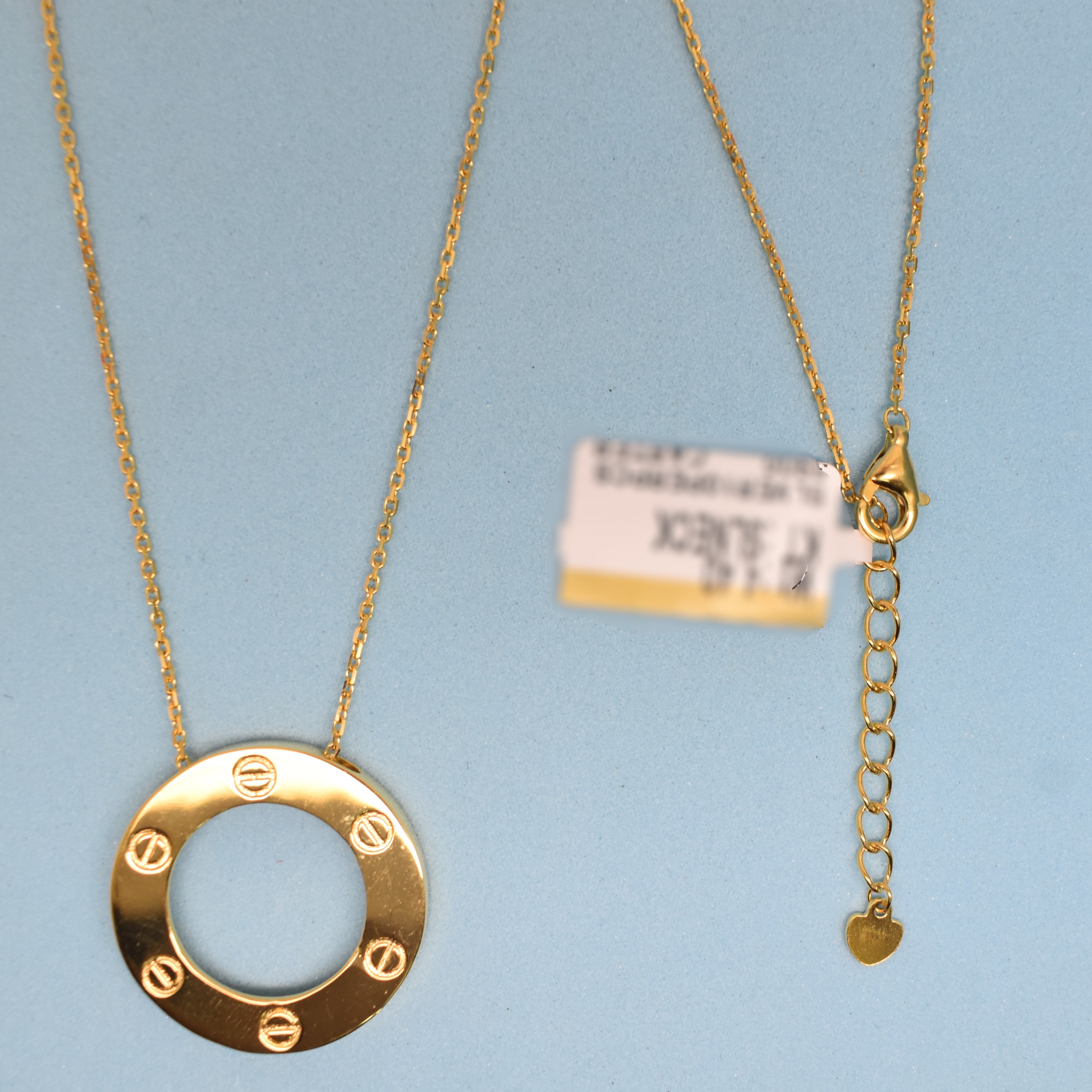 925 Sterling Silver - Yellow SJCR Plain Necklace
