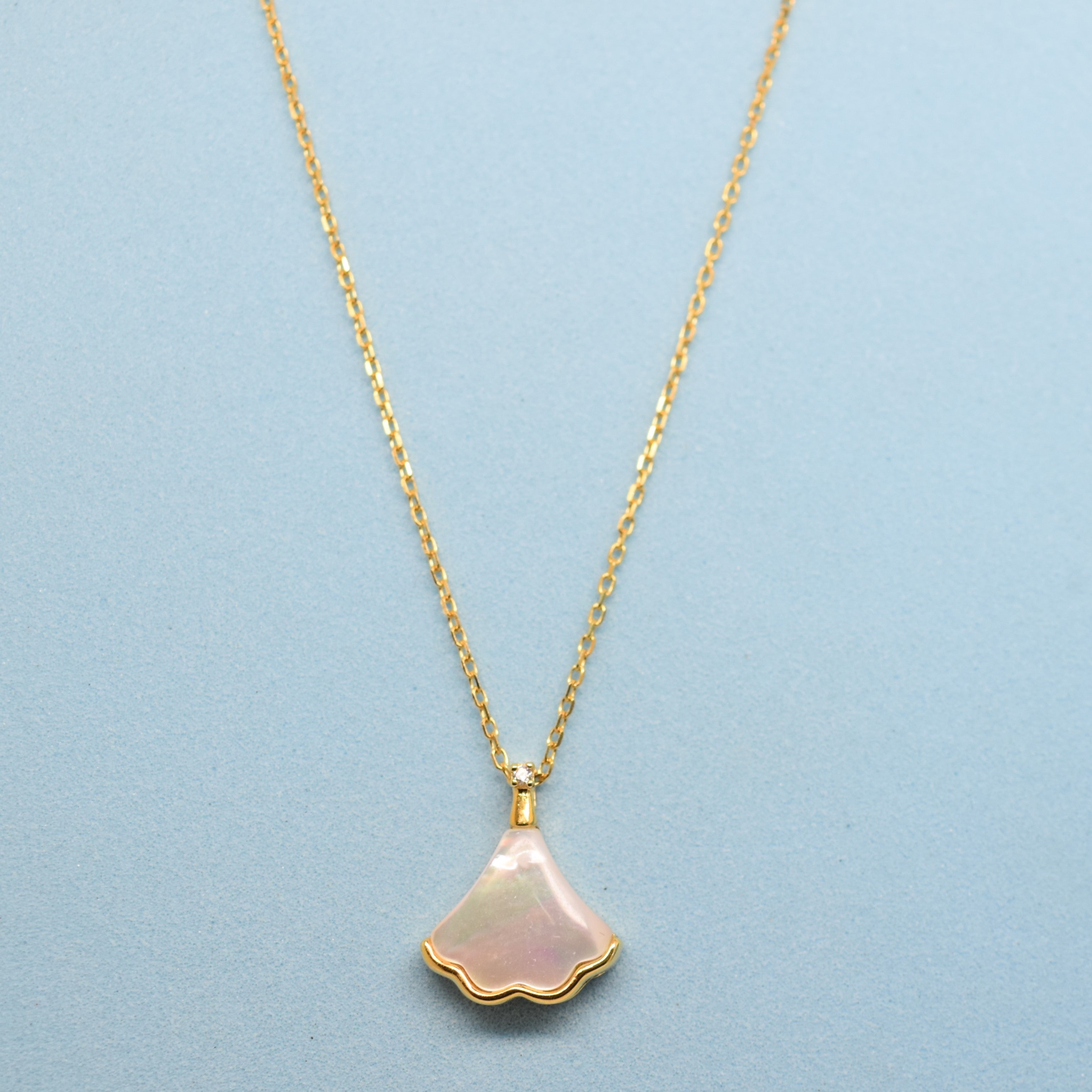 925 Sterling Silver - Yellow Petal Shimmer Pendant Necklace