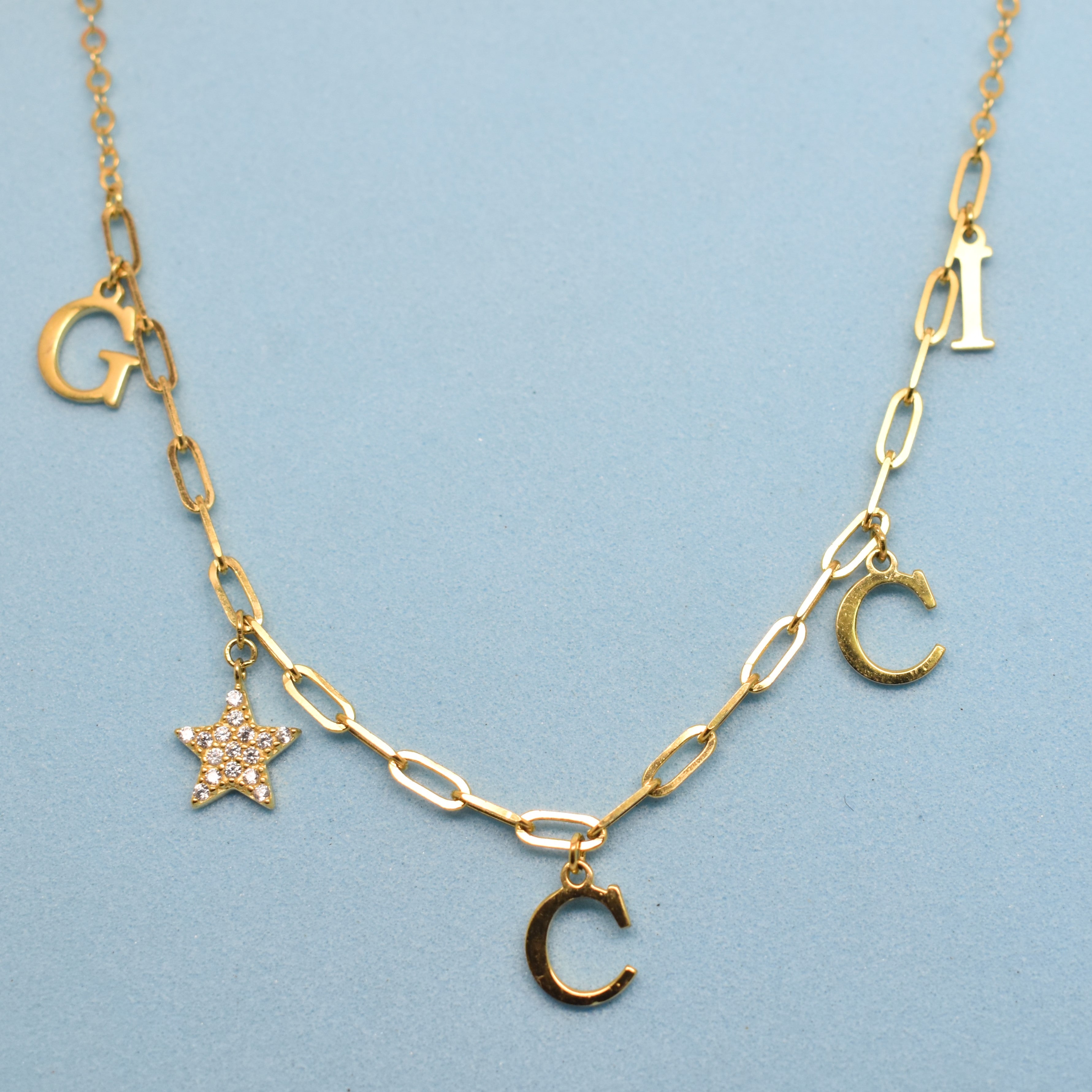 925 Sterling Silver - Yellow GUCCI Star Necklace