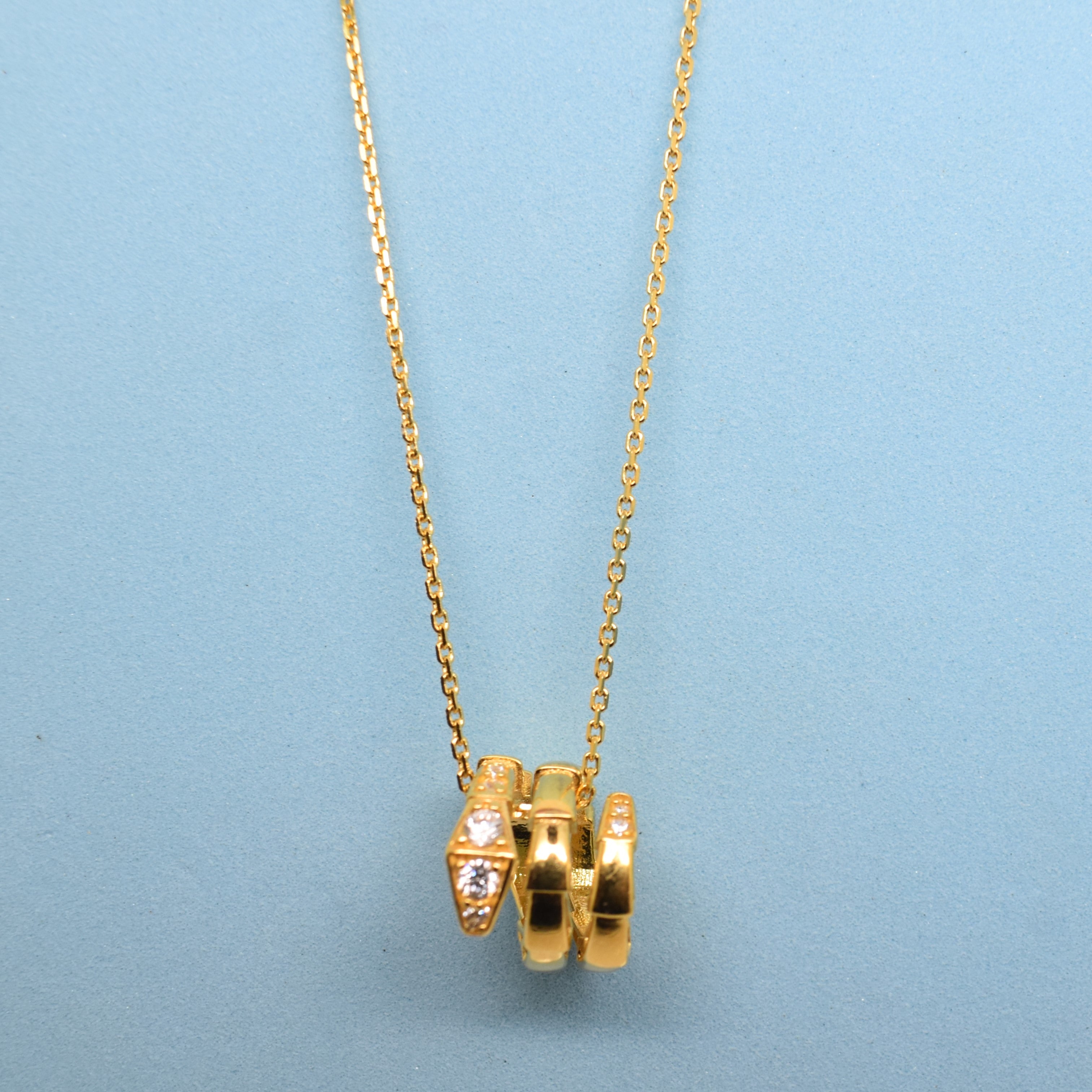 925 Sterling Silver - Yellow SJBV Serpenti Viper Necklace