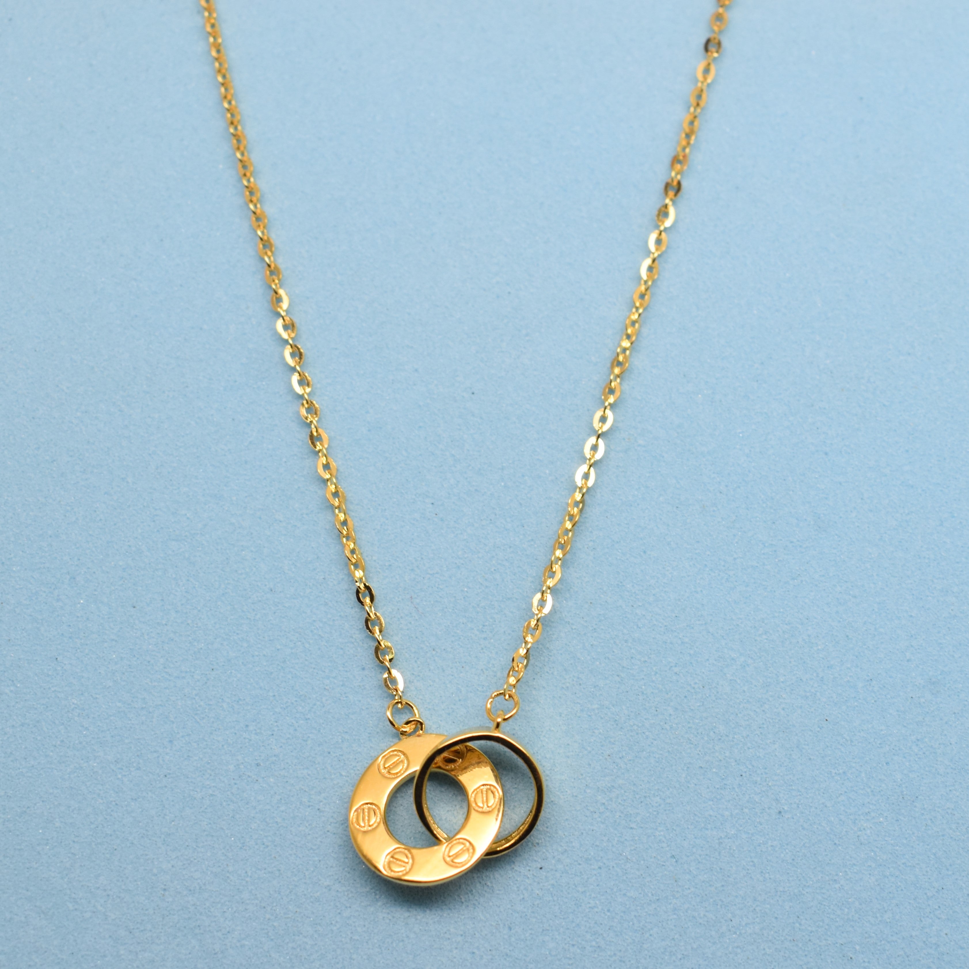 925 Sterling Silver - Yellow SJCR Interlocking Necklace