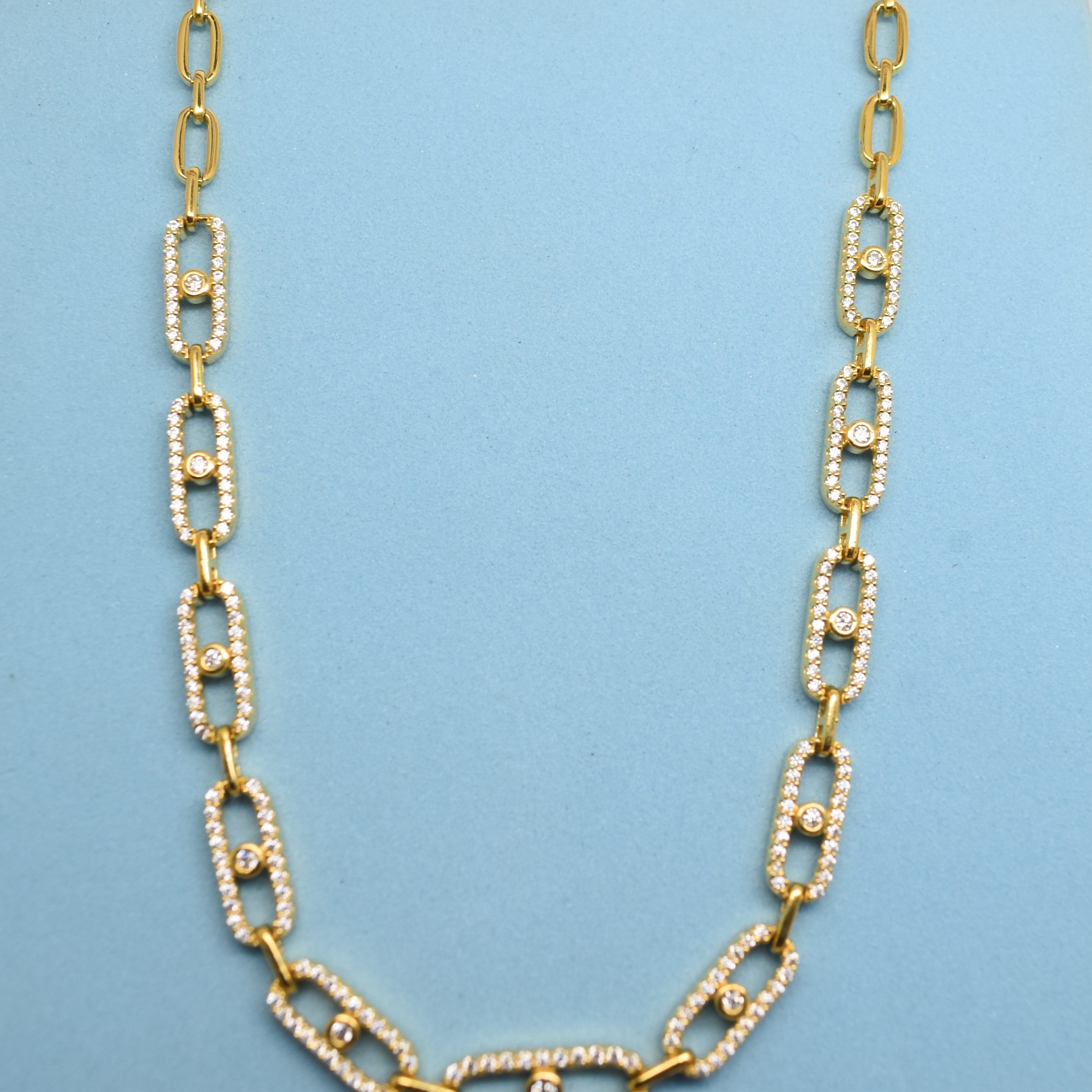 925 Sterling Silver - Yellow SJMSK Glimmer Move Link Necklace