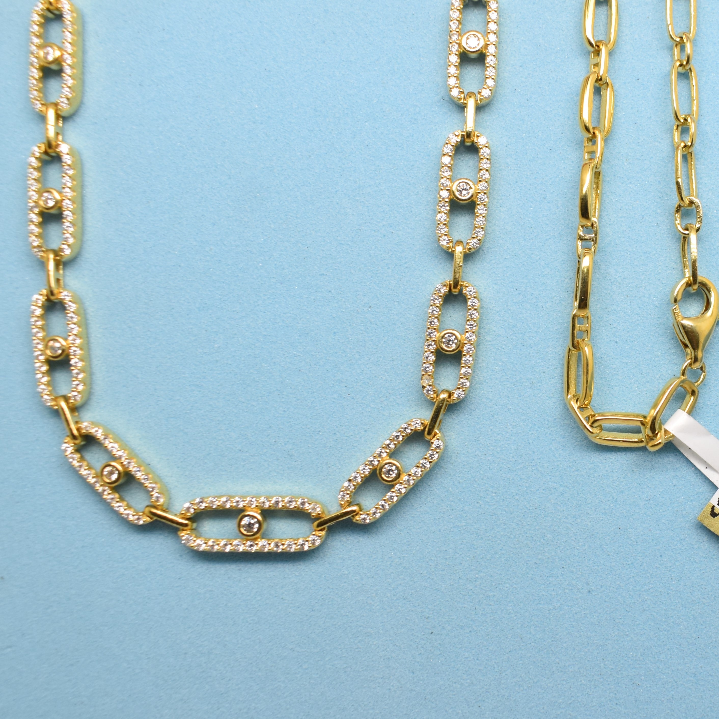 925 Sterling Silver - Yellow SJMSK Glimmer Move Link Necklace