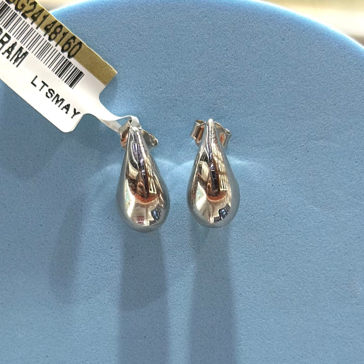Real 18K White Gold - Teardrop Extra Small Earrings
