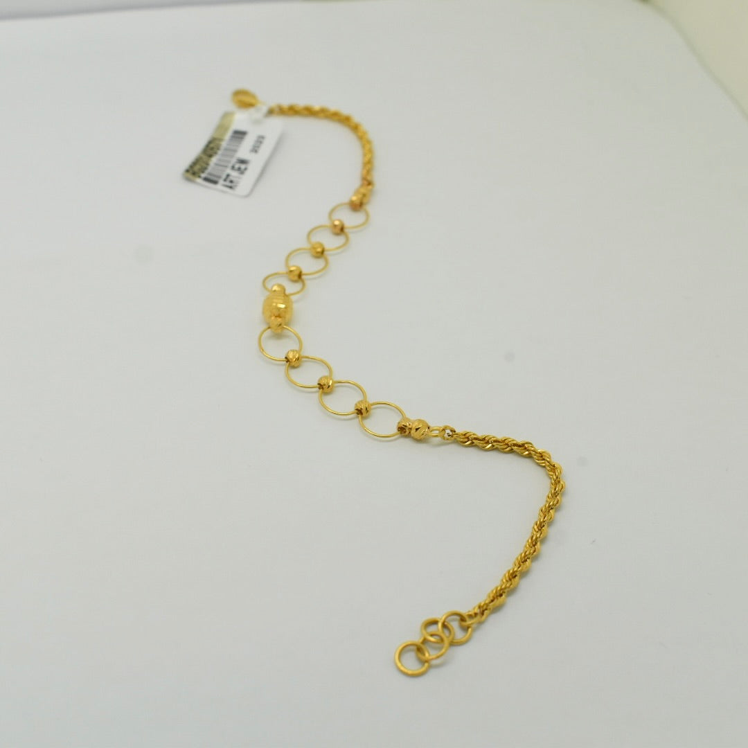 *NEW* 21K Yellow Gold - Turkish Rope Ball Bracelet