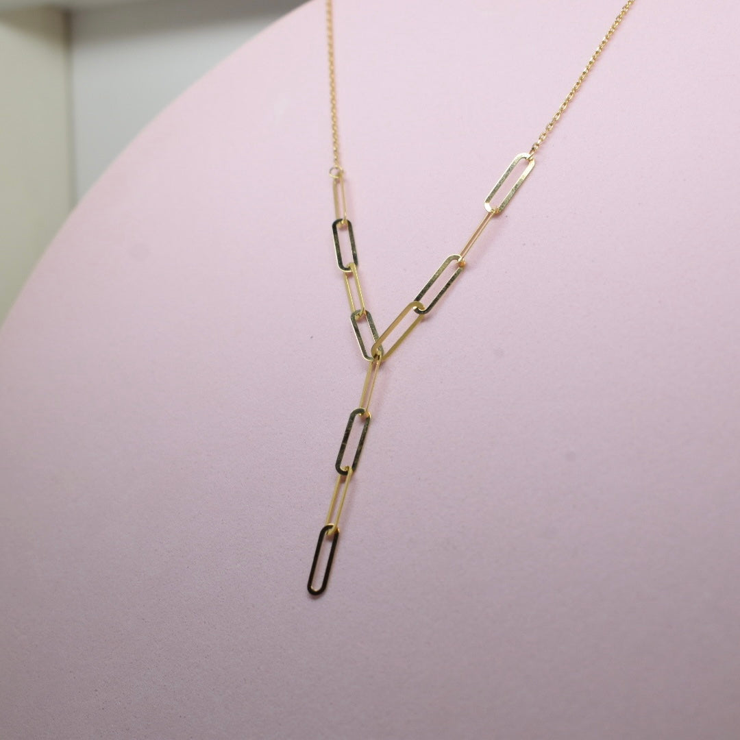 *LIMITED* 18K Gold - Paper Clip Hanging Necklace