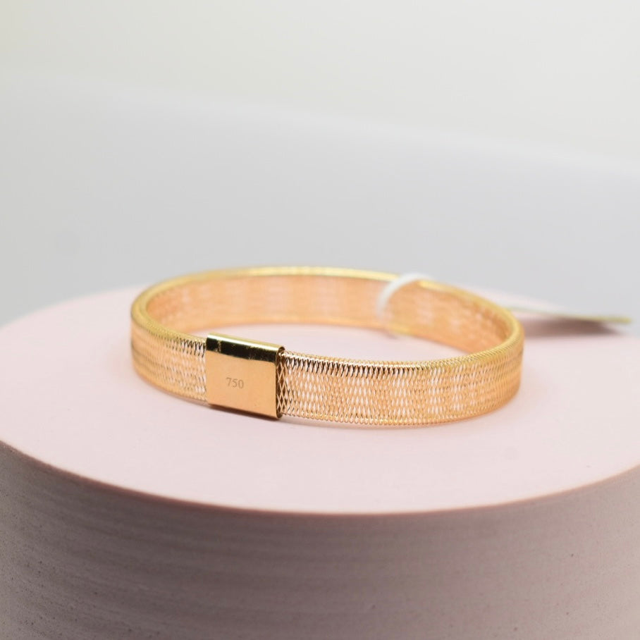 Real 18K Yellow Gold - Stretchable Bangle