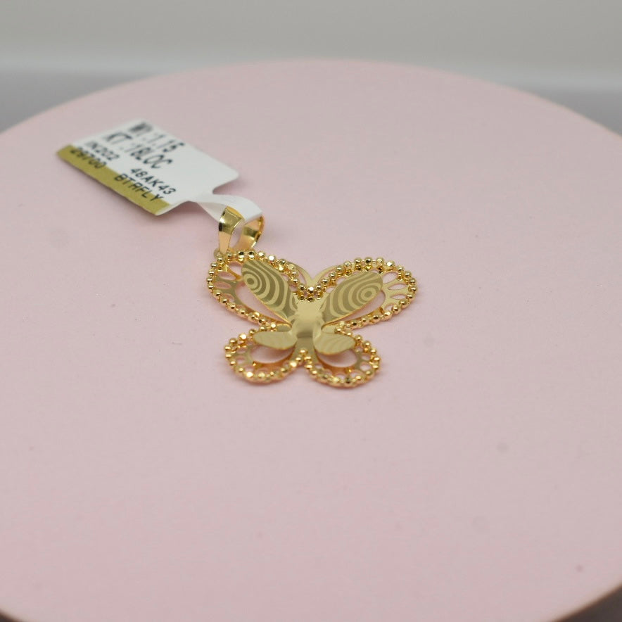 *NEW* 18K Yellow Gold - Butterfly Laser Print Locket