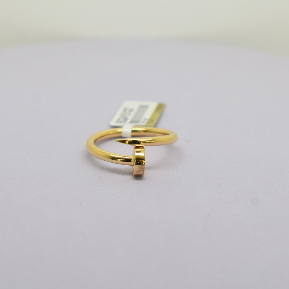 Real 18K Yellow Gold - SJCR Hollow Nail Ring