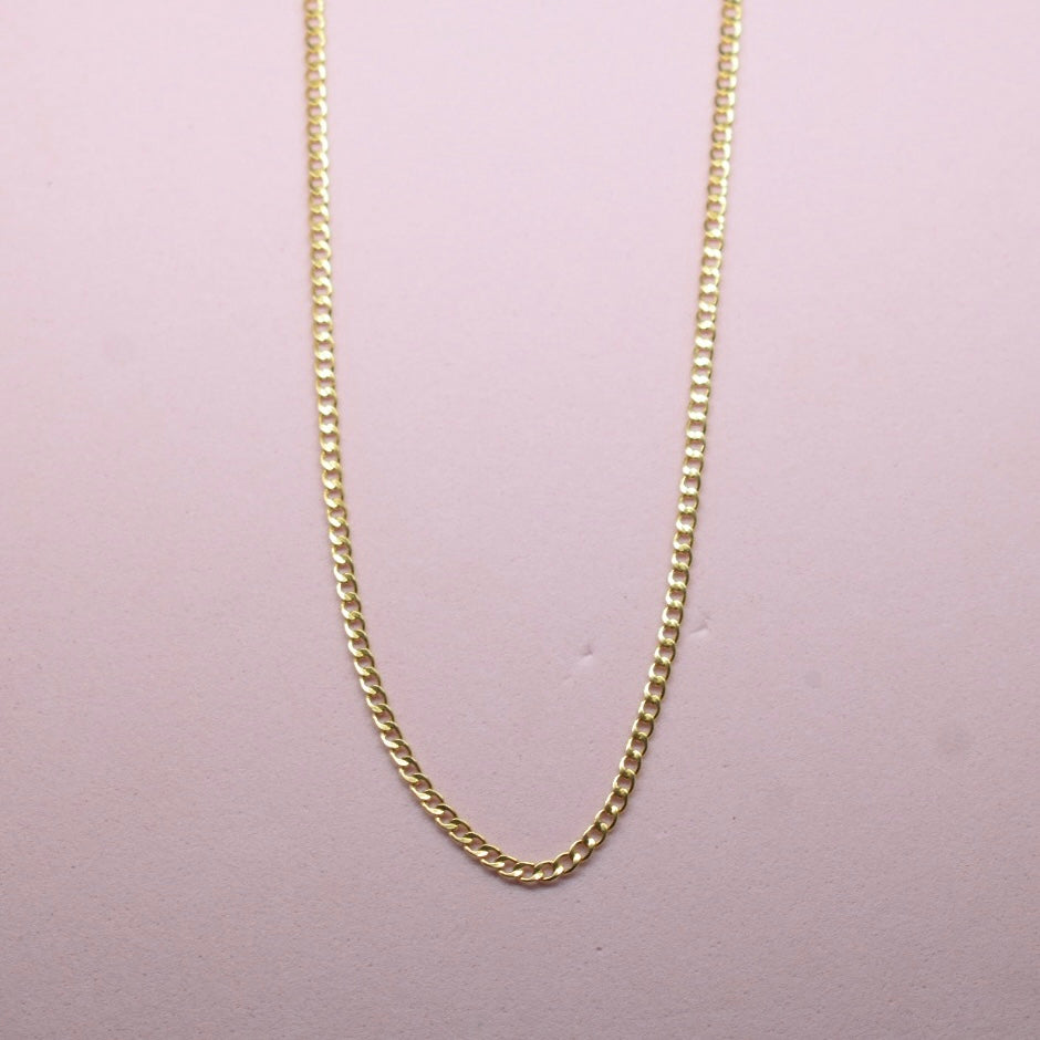 18K Gold - 1.5mm Thin Unisex Curb Chain