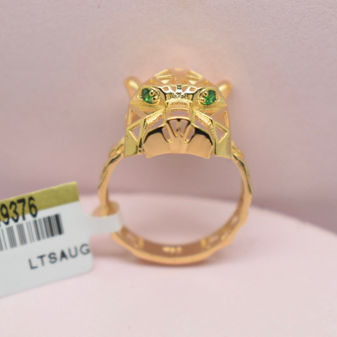 Real 18K Yellow Gold - SJCR Panther Rolex Ring