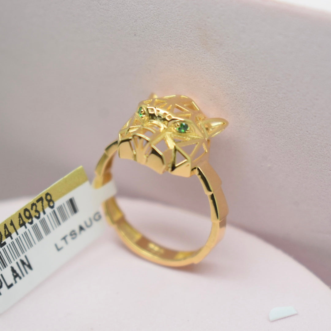 Real 18K Yellow Gold - SJCR Panther Serpenti Ring