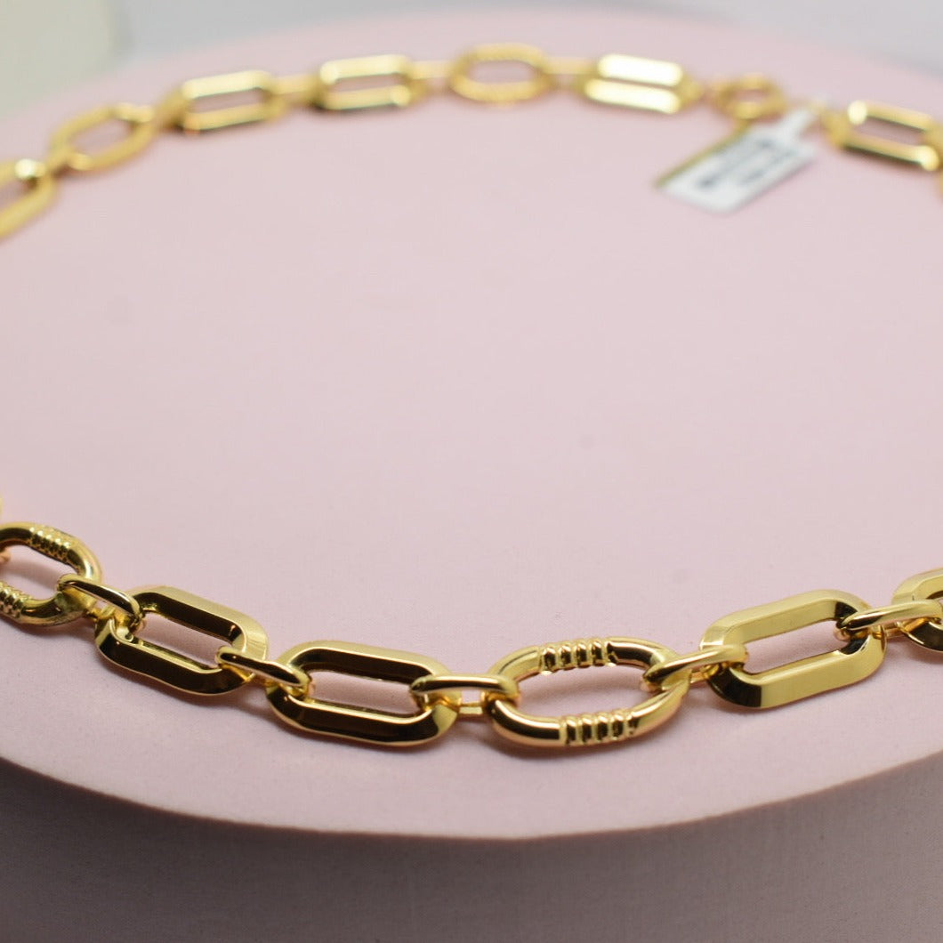 Real 18K Yellow Gold - Chunky Link Necklace