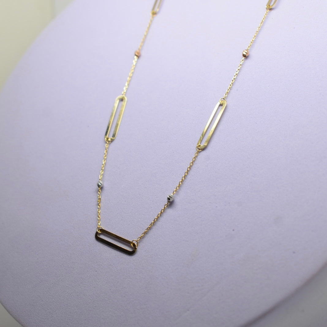 *LIMITED* 18K Gold - Paper Clip Ball Necklace