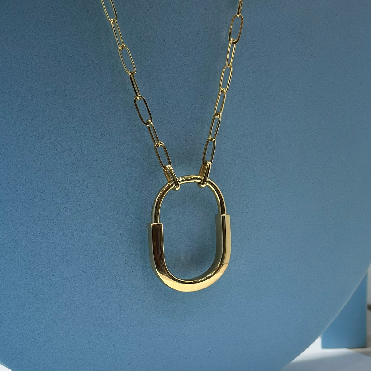 Real 18K Yellow Gold - SJTFNY Lock Necklace