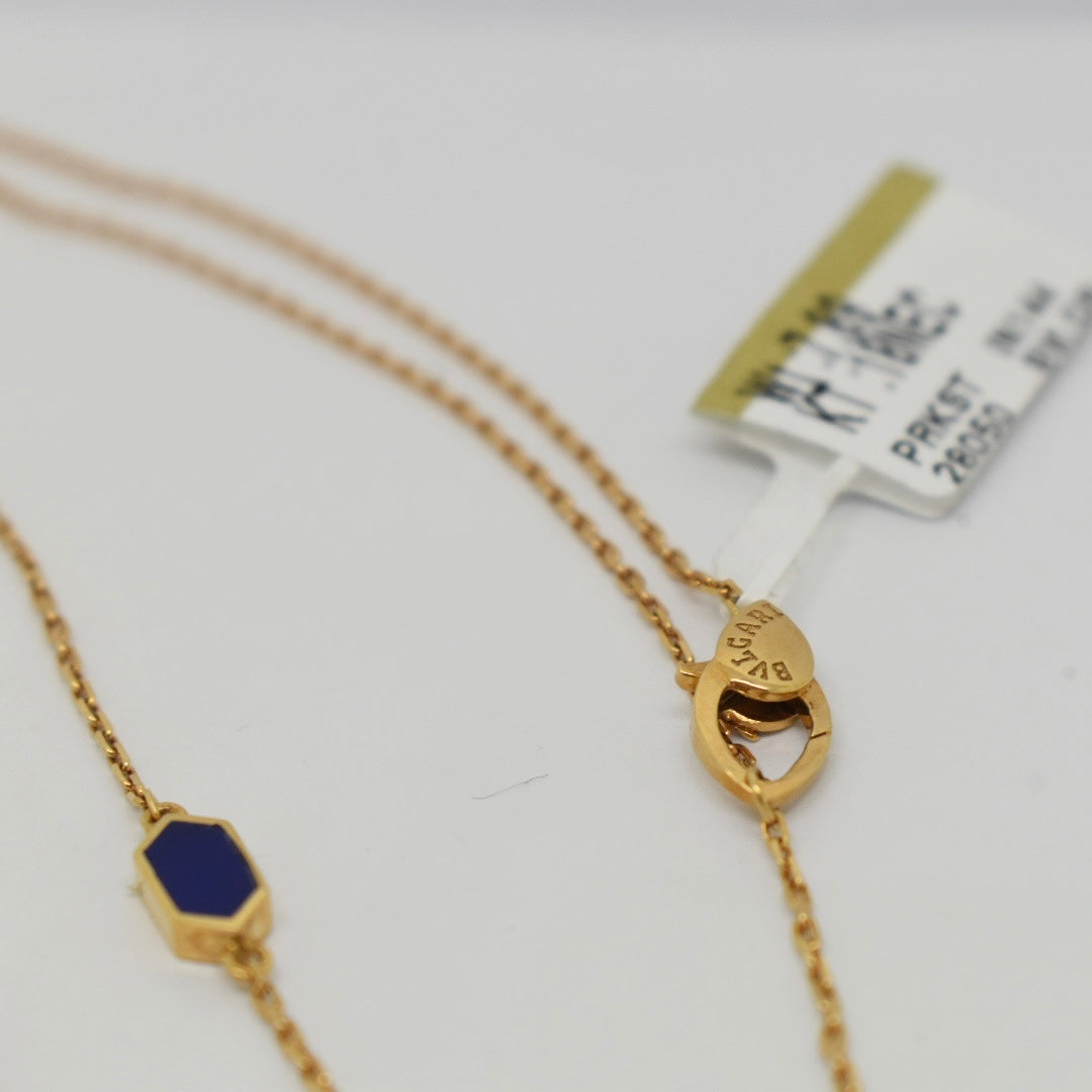 18K Yellow Gold - SJBV Blue Snake Necklace